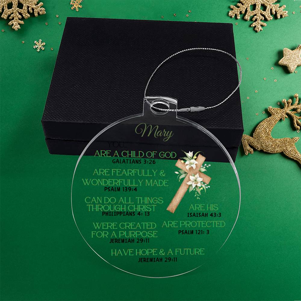 Personalized Christian Affirmations Christmas Ornament-[Heartfelt Family Gift]