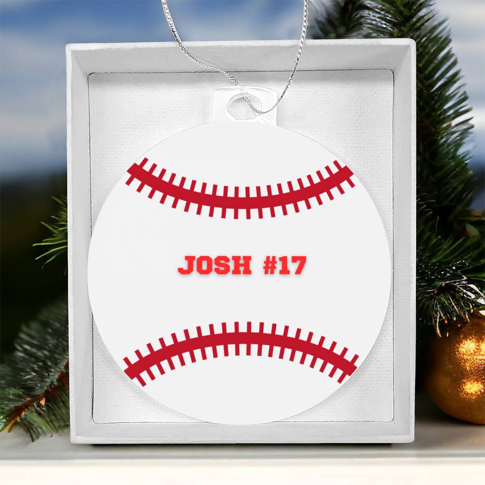 Personalized Baseball Player Christmas Tree Ornament-[Heartfelt Family Gift]