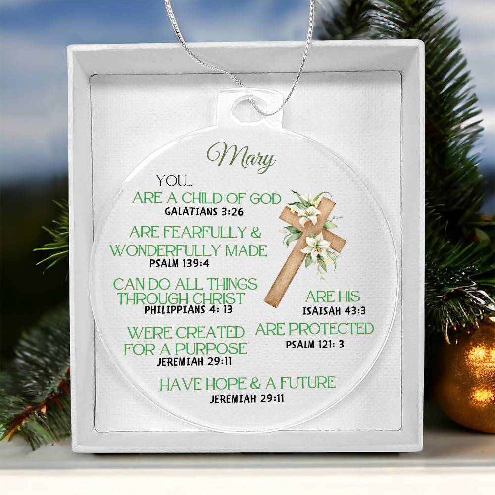 Personalized Christian Affirmations Christmas Ornament-[Heartfelt Family Gift]