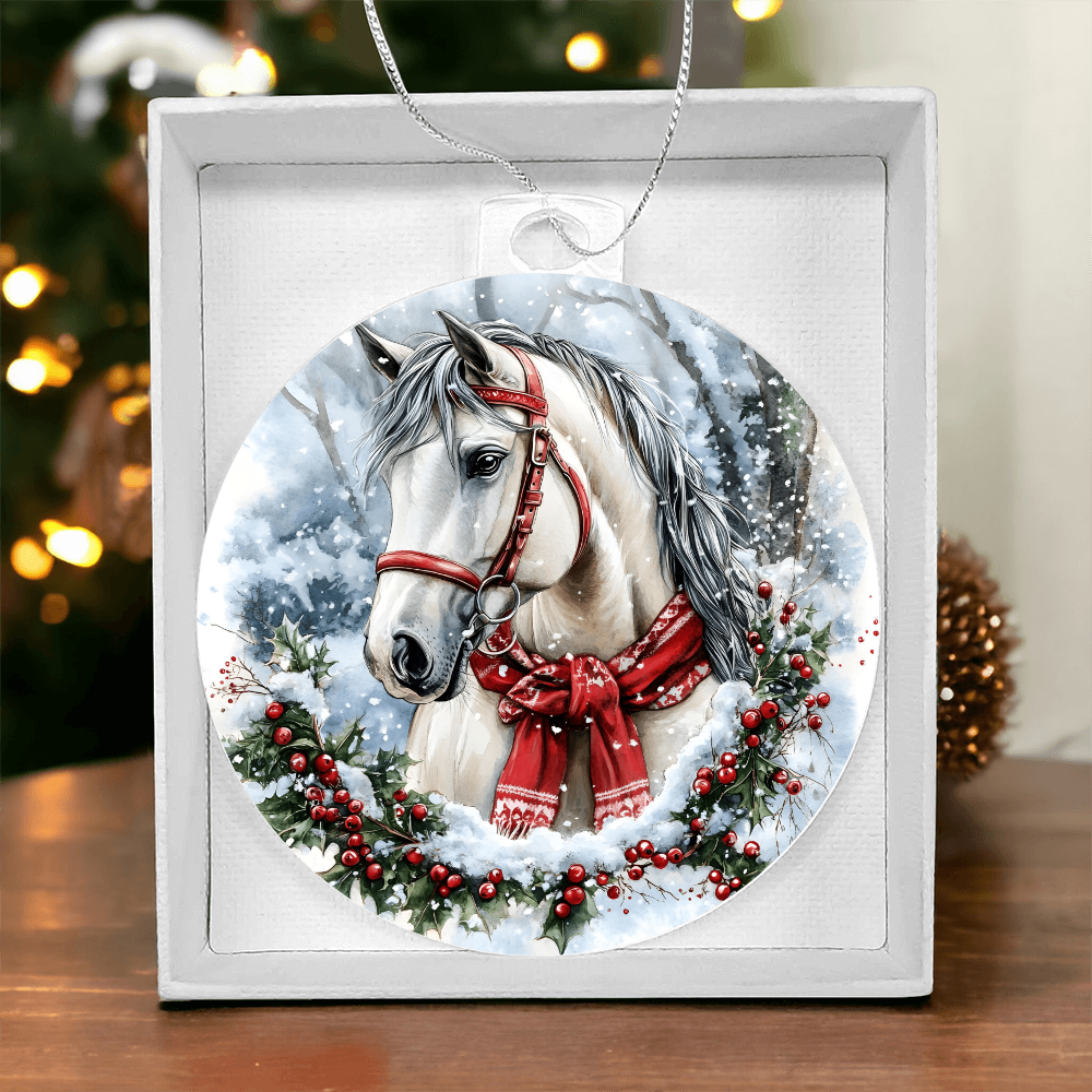 Horse Acrylic Christmas Ornament