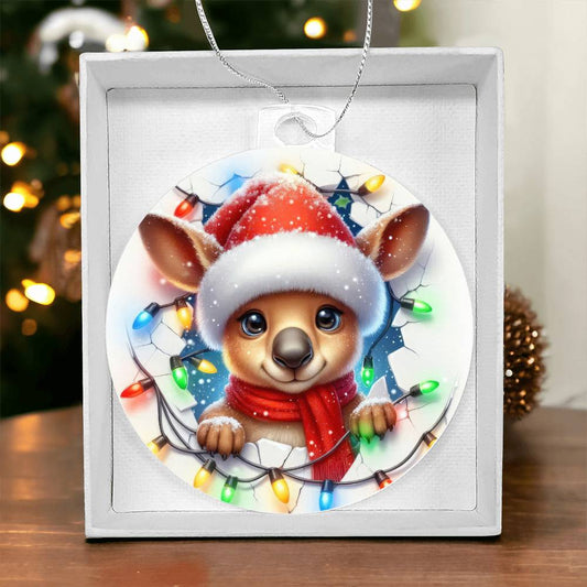Reindeer Breakaway 3d Effect Acrylic Ornament-[Heartfelt Family Gift]