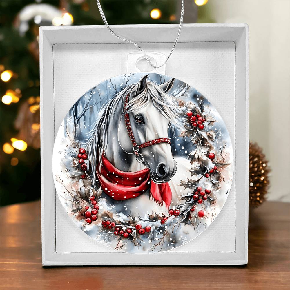 Horse Acrylic Christmas Ornament