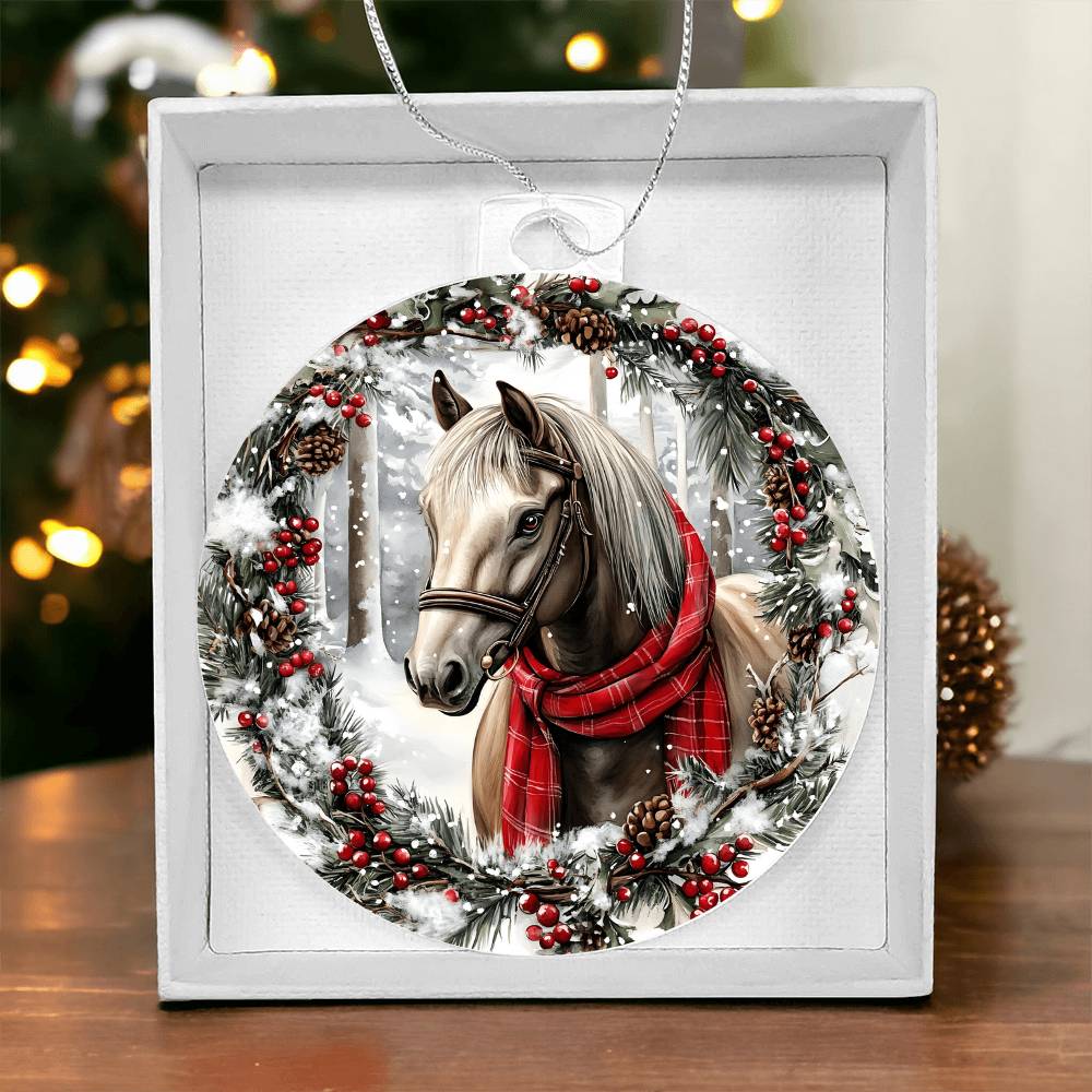 Horse Acrylic Christmas Ornament