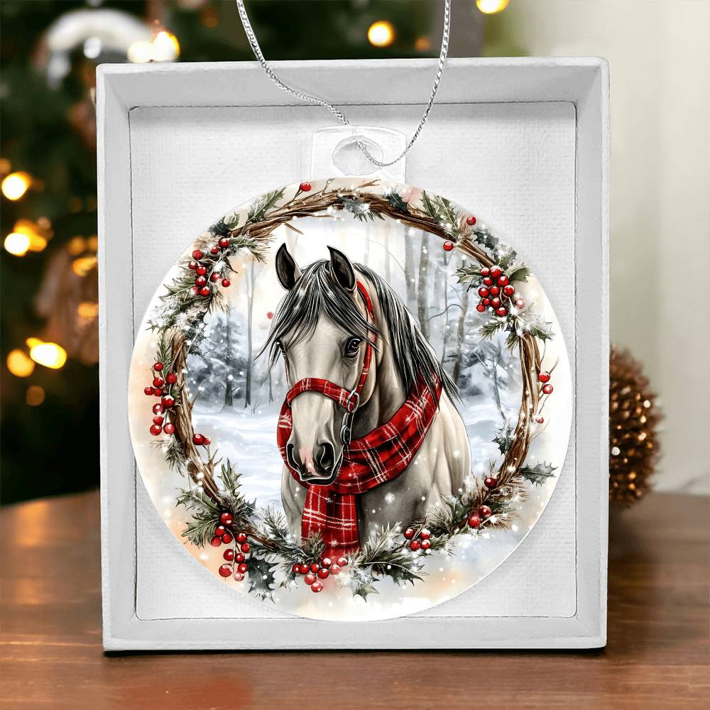 Horse Acrylic Christmas Ornament