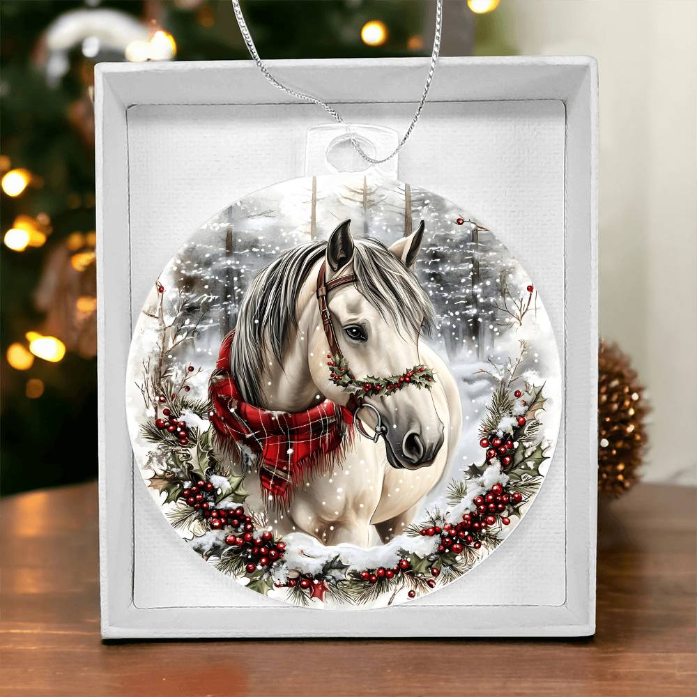 Horse Acrylic Christmas Ornament