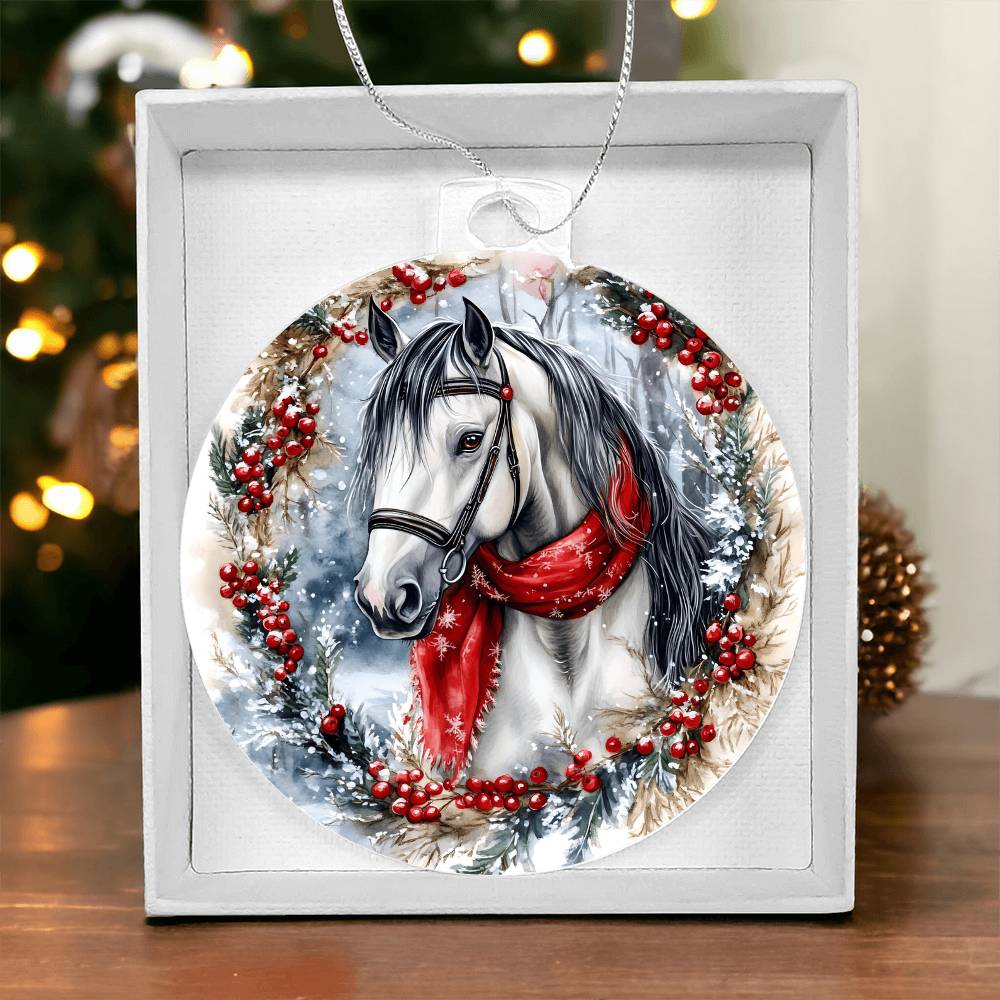 Horse Acrylic Christmas Ornament