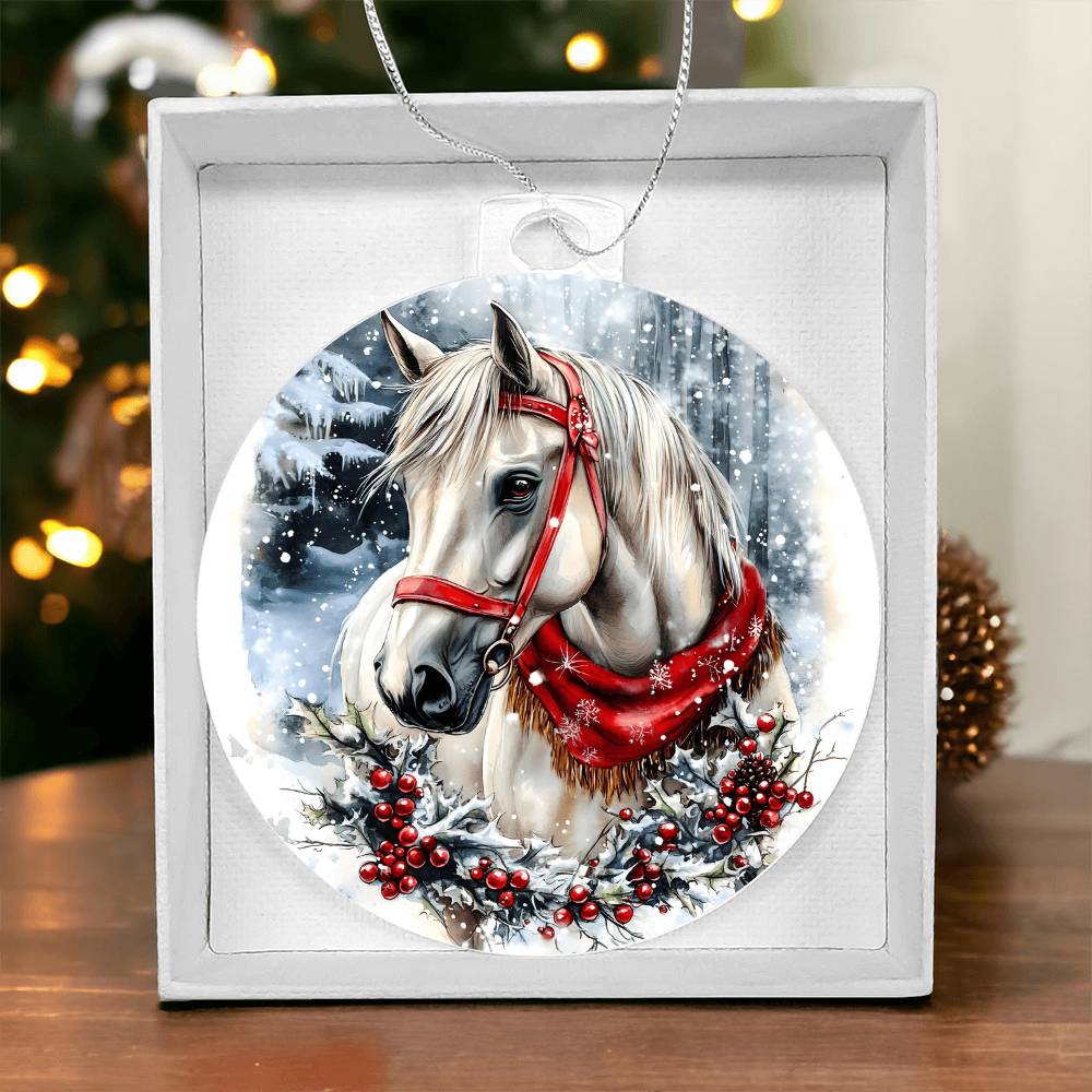 Horse Acrylic Christmas Ornament