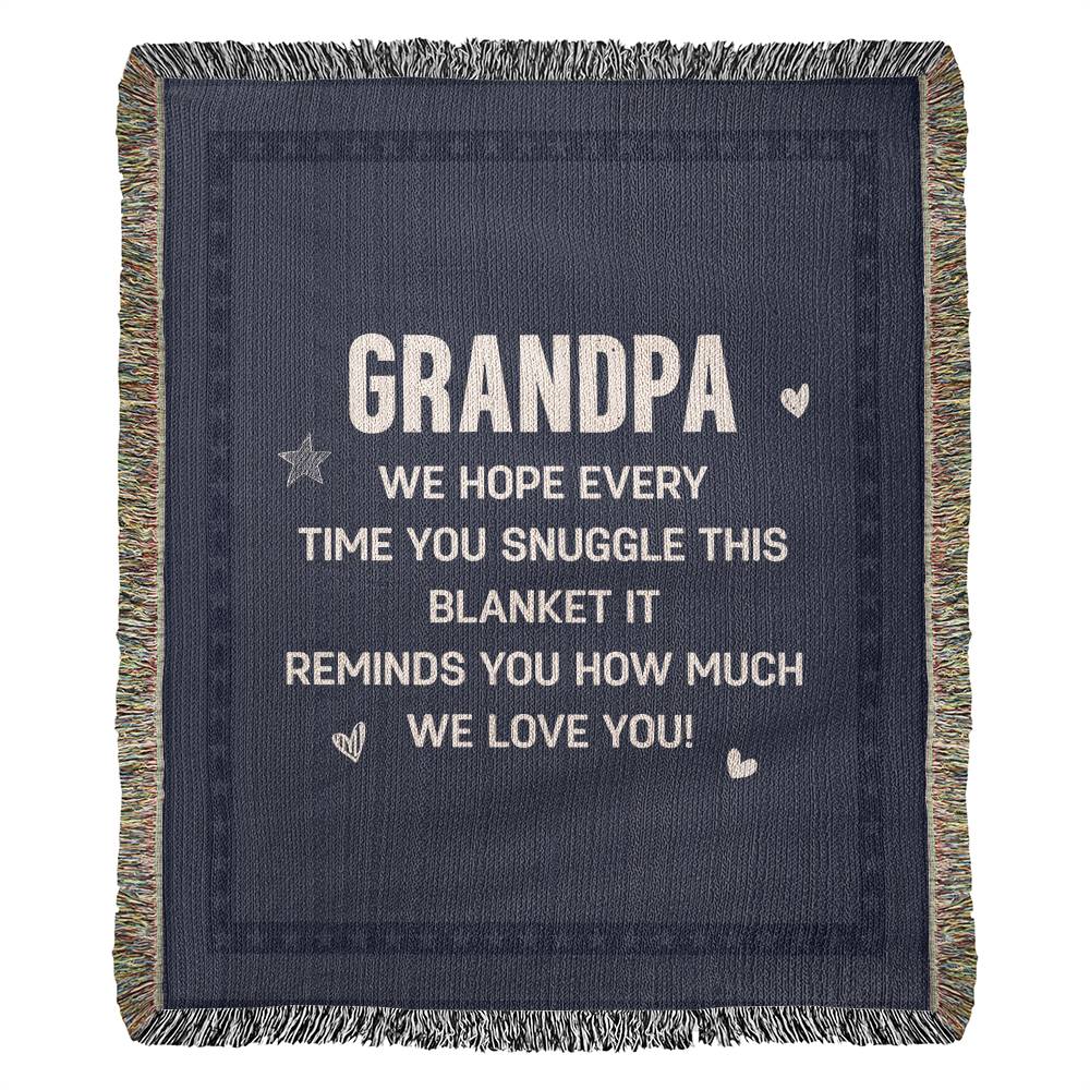 Grandpa Woven Blanket Gift-[Heartfelt Family Gift]