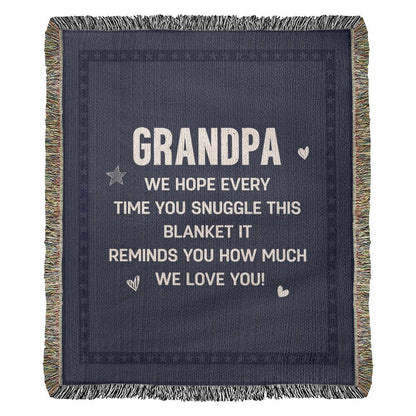Grandpa Woven Blanket Gift-[Heartfelt Family Gift]