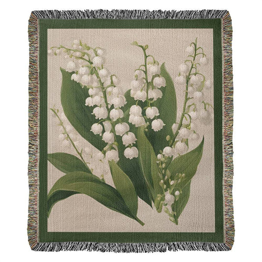 May Birth Flower Blanket Lily of the Valley-[Heartfelt Family Gift]
