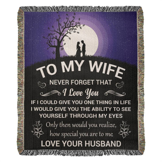 Monogrammed Woven Blanket - Perfect Gift for My Wife-[Heartfelt Family Gift]