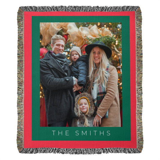 Personalized Woven Tapestry Blanket with Family Photo - Customized Keepsake Gift-[Heartfelt Family Gift]
