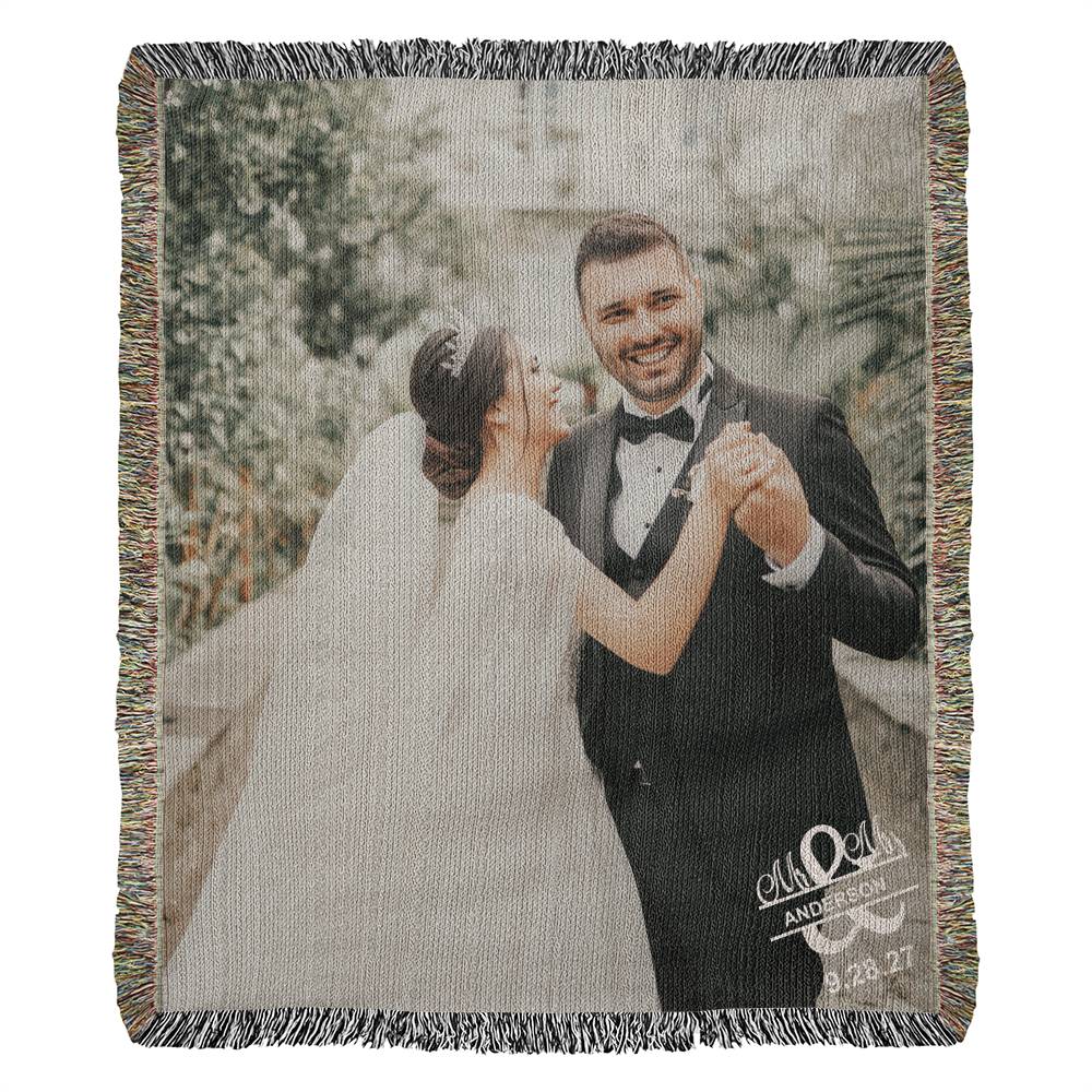 Mr. Mrs. Custom Wedding Photo Blanket-[Heartfelt Family Gift]