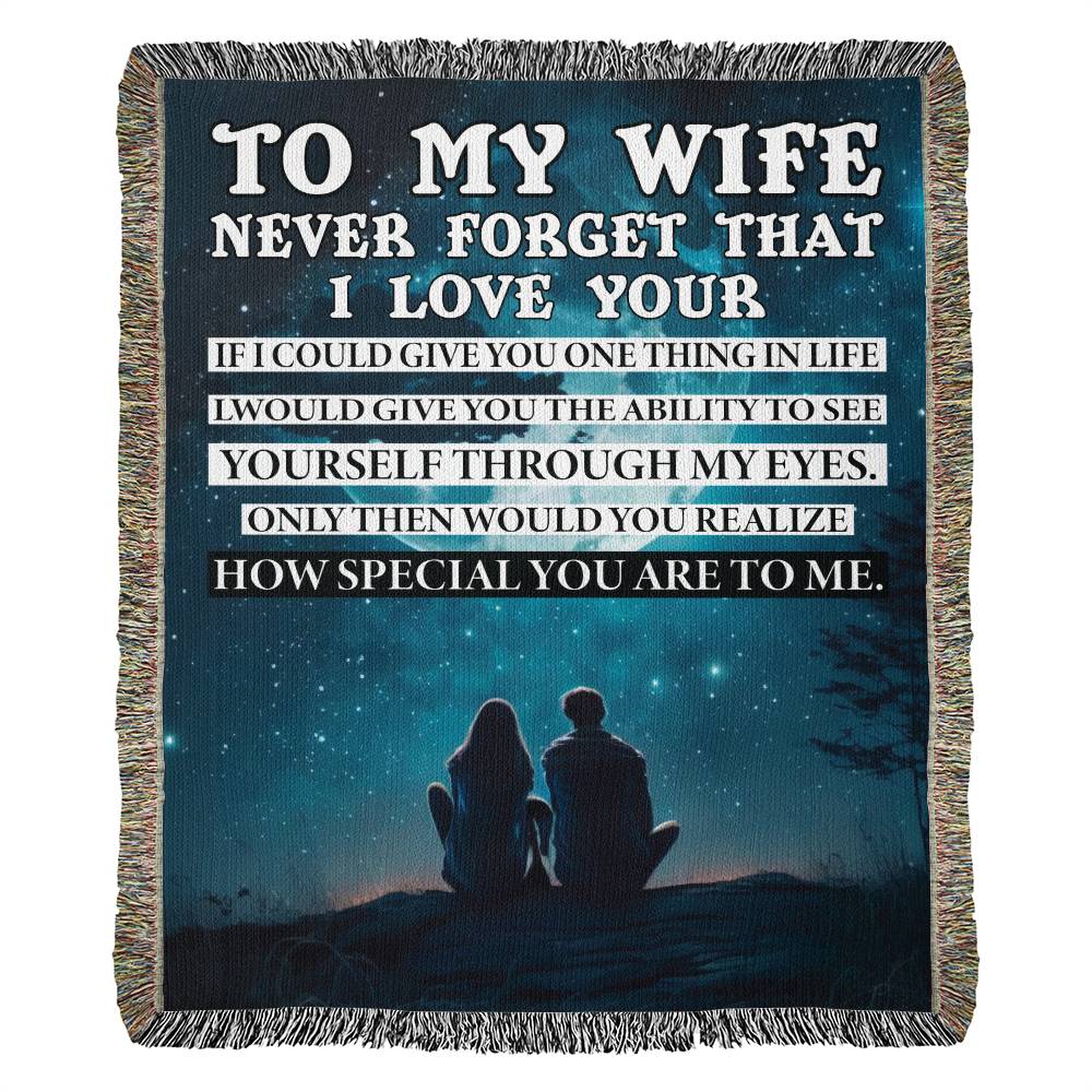 To My Wife - I Love You Woven Blanket A Meaningful Gift for Anniversaries and Special Occasions-[Heartfelt Family Gift]