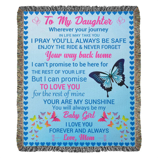 To My Daughter Woven Blanket - The Perfect Gift for Your Beloved Daughter-[Heartfelt Family Gift]