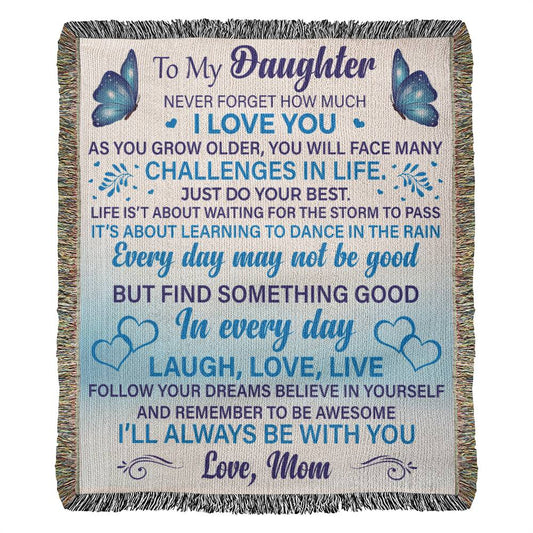 Daughter Woven Blanket Gift - Personalized Monogram Option Available-[Heartfelt Family Gift]