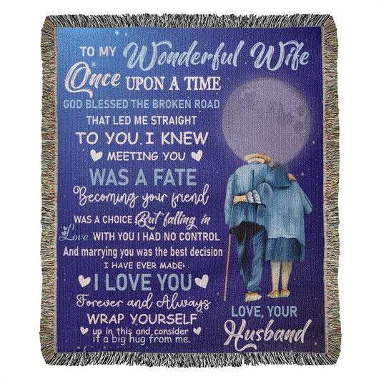 Monogrammed Woven Throw Blanket Gift for Wife - Perfect Anniversary or Birthday Present-[Heartfelt Family Gift]