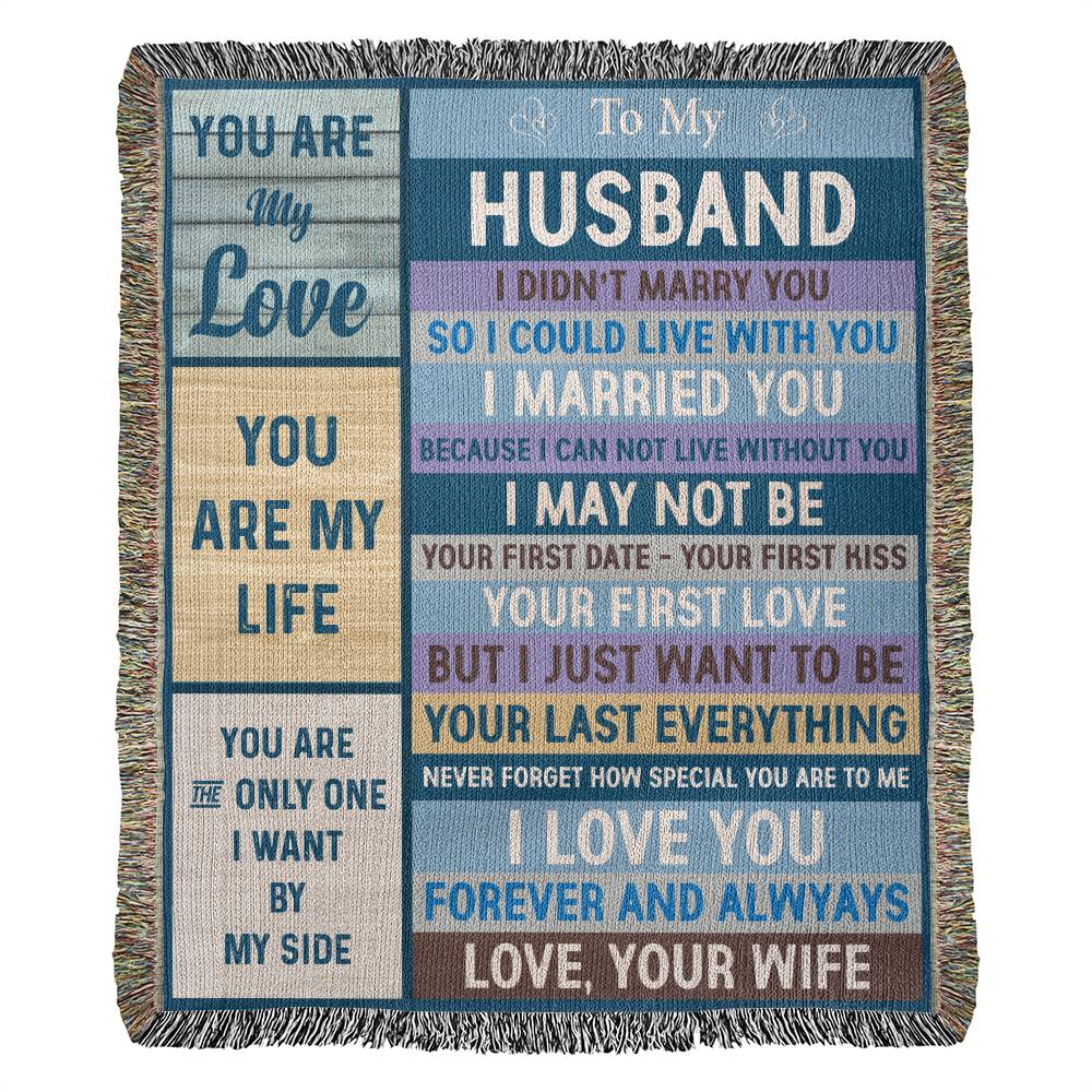 Monogrammed Husband Woven Blanket Gift - Perfect for Your Special Partner-[Heartfelt Family Gift]
