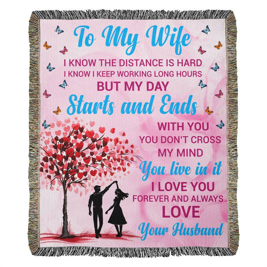 To My Wife Woven Blanket for a Cozy Start and End to the Day  Perfect Anniversary GiftMonogrammed Leather Dopp Kit Groomsmen Gift-[Heartfelt Family Gift]