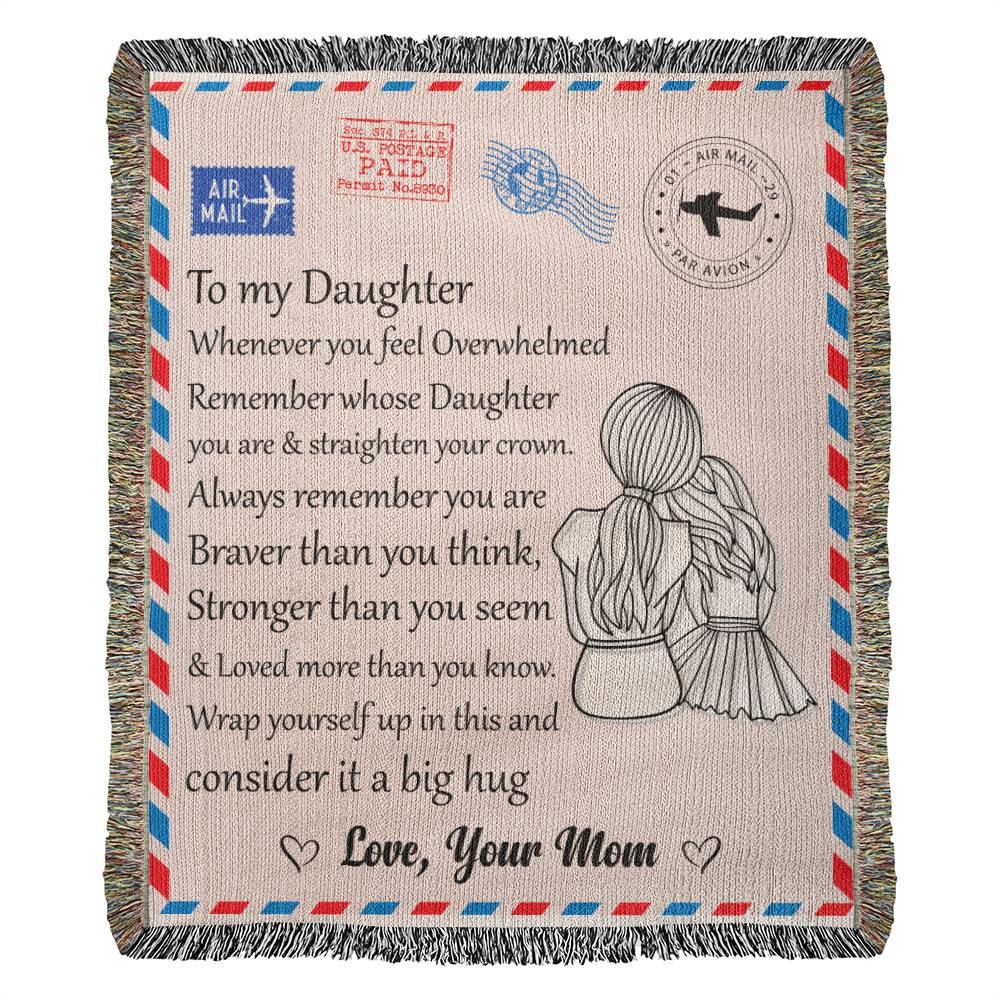 Daughter Woven Blanket - Personalized Soft Throw for Home and Nurseries-[Heartfelt Family Gift]