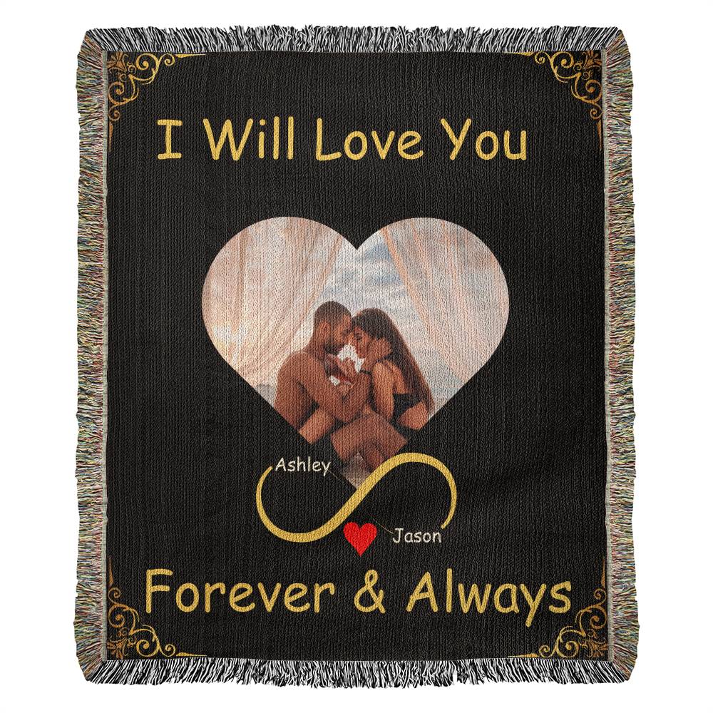 Personalized I Will Love You Forever and Always Woven Blanket-[Heartfelt Family Gift]