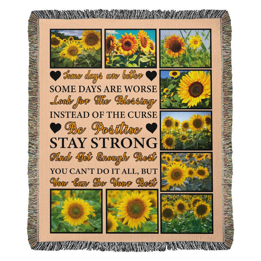 Sunflower Daughter Strong Soft Blanket for Encouragement and Comfort-[Heartfelt Family Gift]
