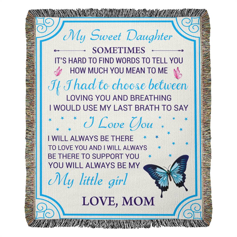 Cherish Your Daughter with Our Handcrafted Woven Blanket - Perfect Gift for Any Occasion-[Heartfelt Family Gift]
