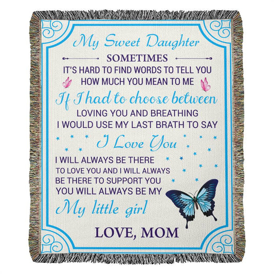 Cherish Your Daughter with Our Handcrafted Woven Blanket - Perfect Gift for Any Occasion-[Heartfelt Family Gift]