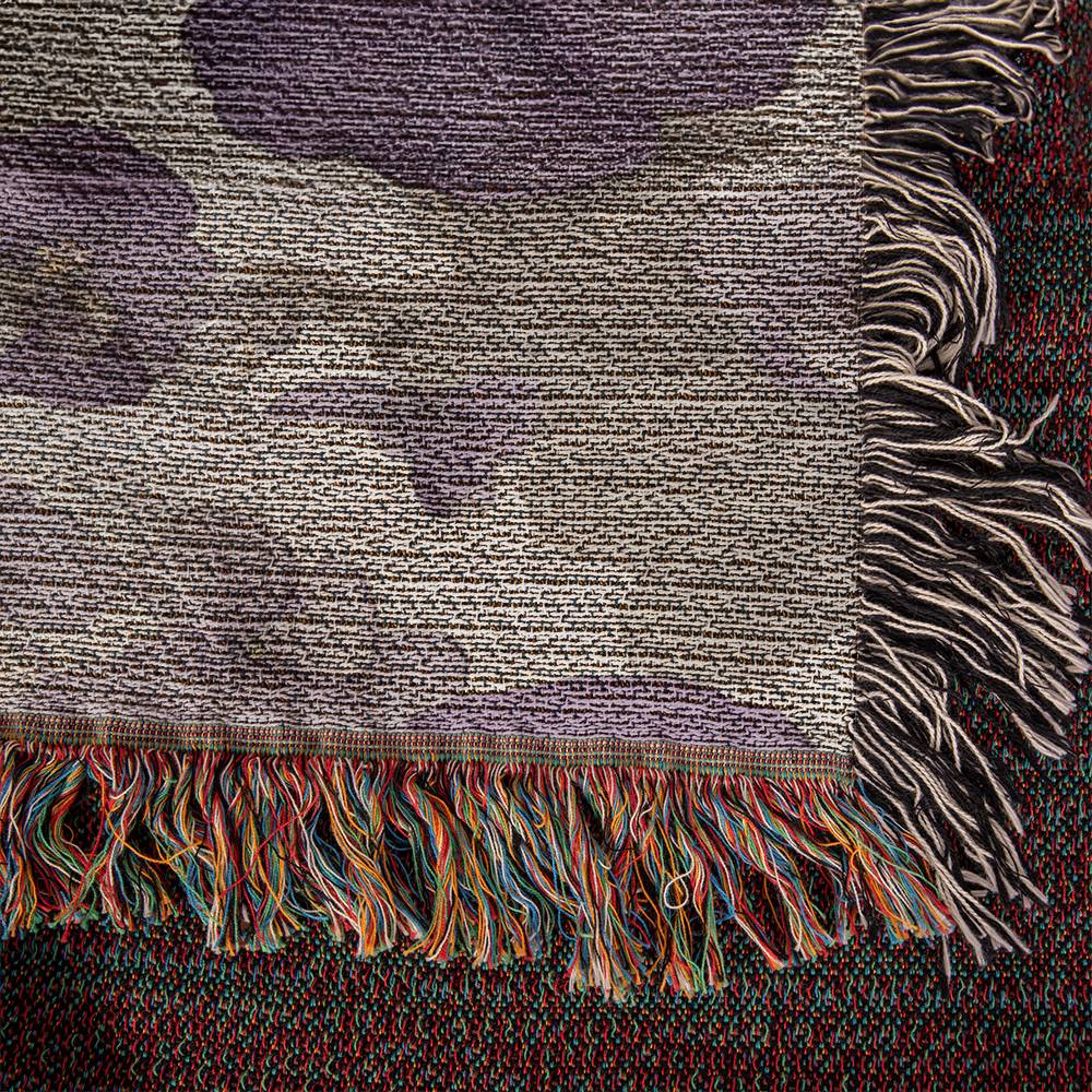 February Birth Month Flowers Violets and Primrose Floral Woven Blanket-[Heartfelt Family Gift]