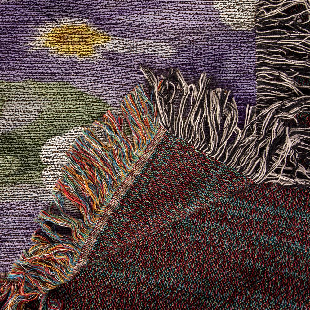 February Birth Month Flowers Violets and Primrose Floral Woven Blanket-[Heartfelt Family Gift]