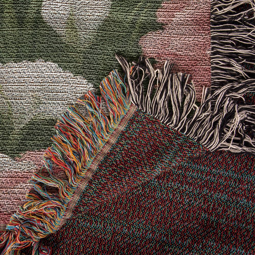 January Birth Month Flower Carnation Snowdrop Woven Blanket-[Heartfelt Family Gift]
