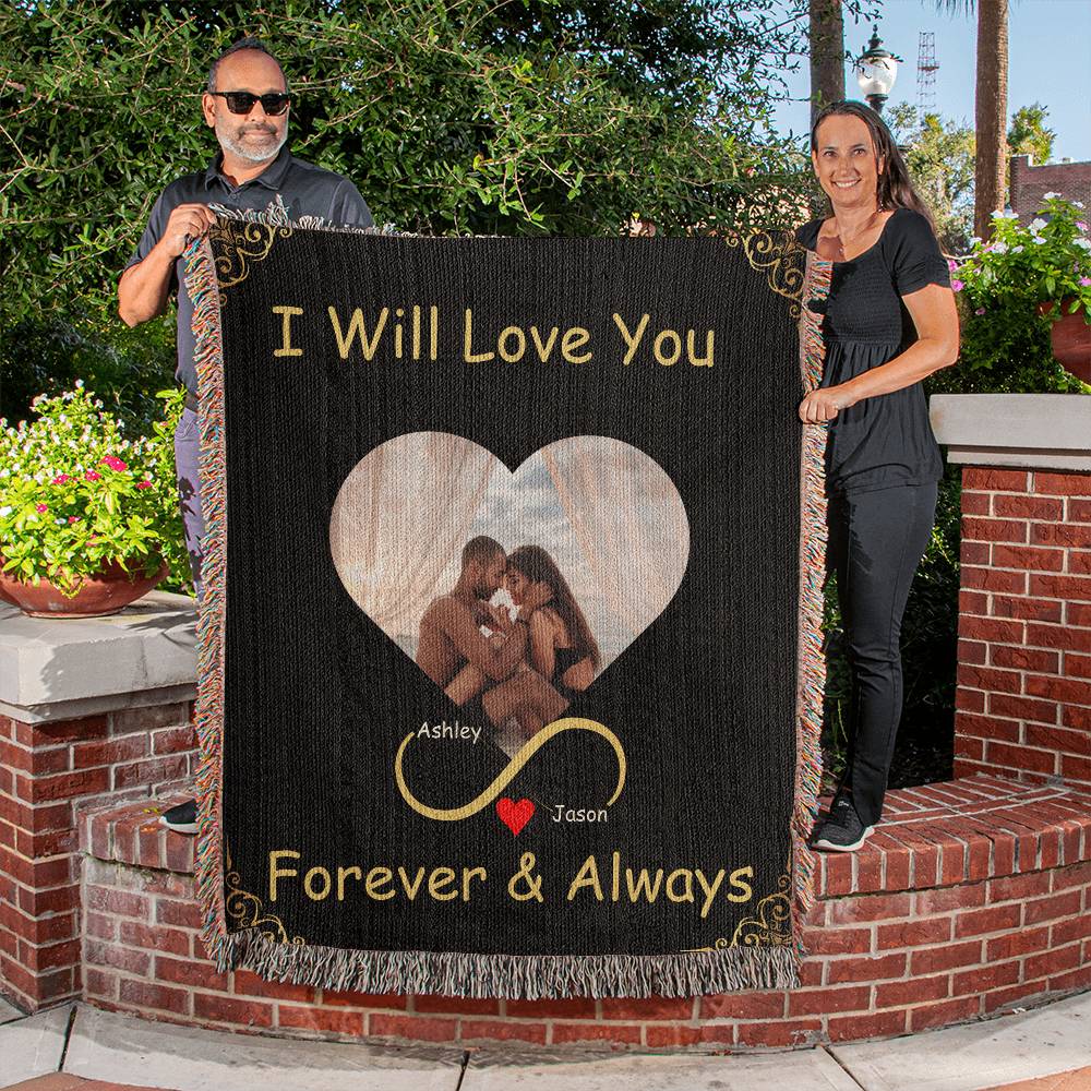 Personalized I Will Love You Forever and Always Woven Blanket-[Heartfelt Family Gift]