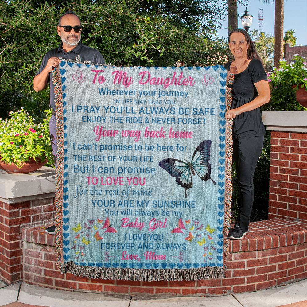 To My Daughter Woven Blanket - The Perfect Gift for Your Beloved Daughter-[Heartfelt Family Gift]