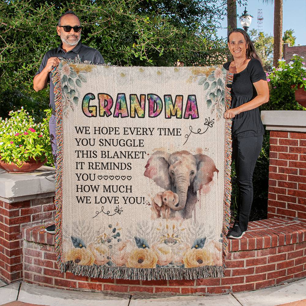 Grandma Woven Blanket-[Heartfelt Family Gift]