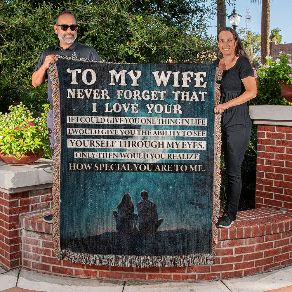 To My Wife - I Love You Woven Blanket A Meaningful Gift for Anniversaries and Special Occasions-[Heartfelt Family Gift]