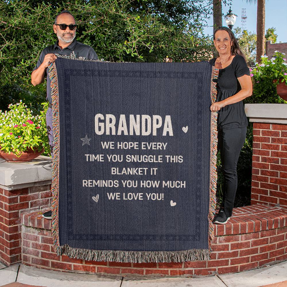 Grandpa Woven Blanket Gift-[Heartfelt Family Gift]