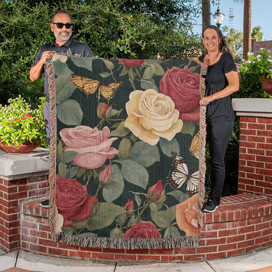 June Birth Flower Woven Blanket-[Heartfelt Family Gift]