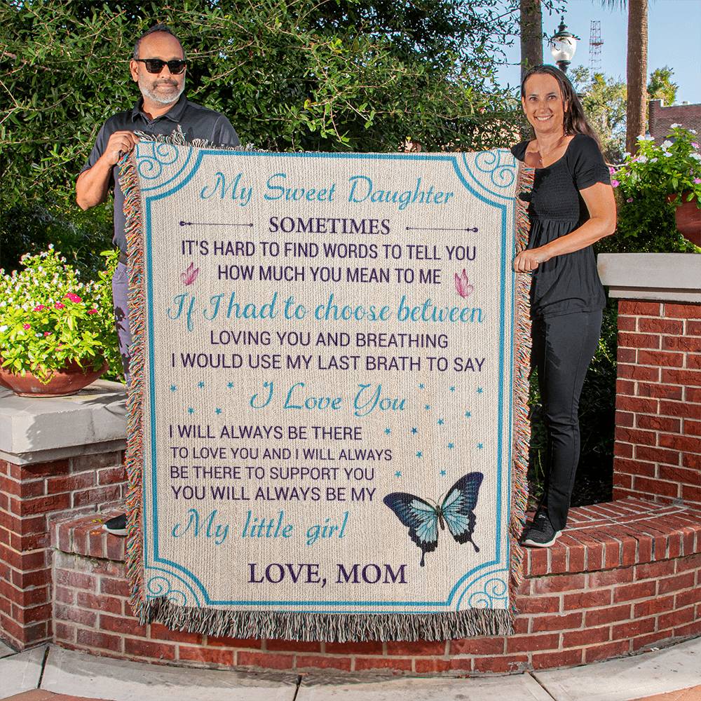 Cherish Your Daughter with Our Handcrafted Woven Blanket - Perfect Gift for Any Occasion-[Heartfelt Family Gift]