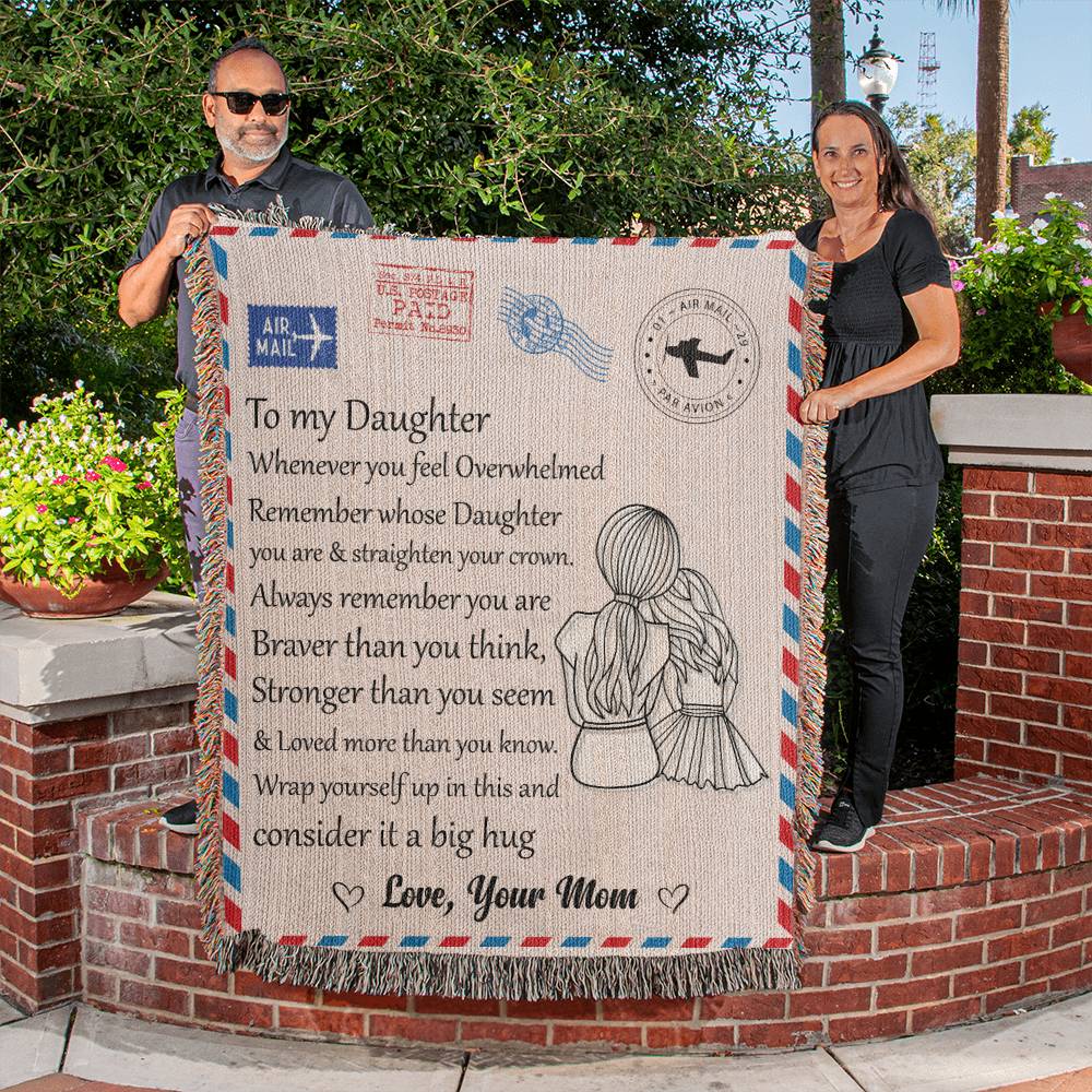 Daughter Woven Blanket - Personalized Soft Throw for Home and Nurseries-[Heartfelt Family Gift]