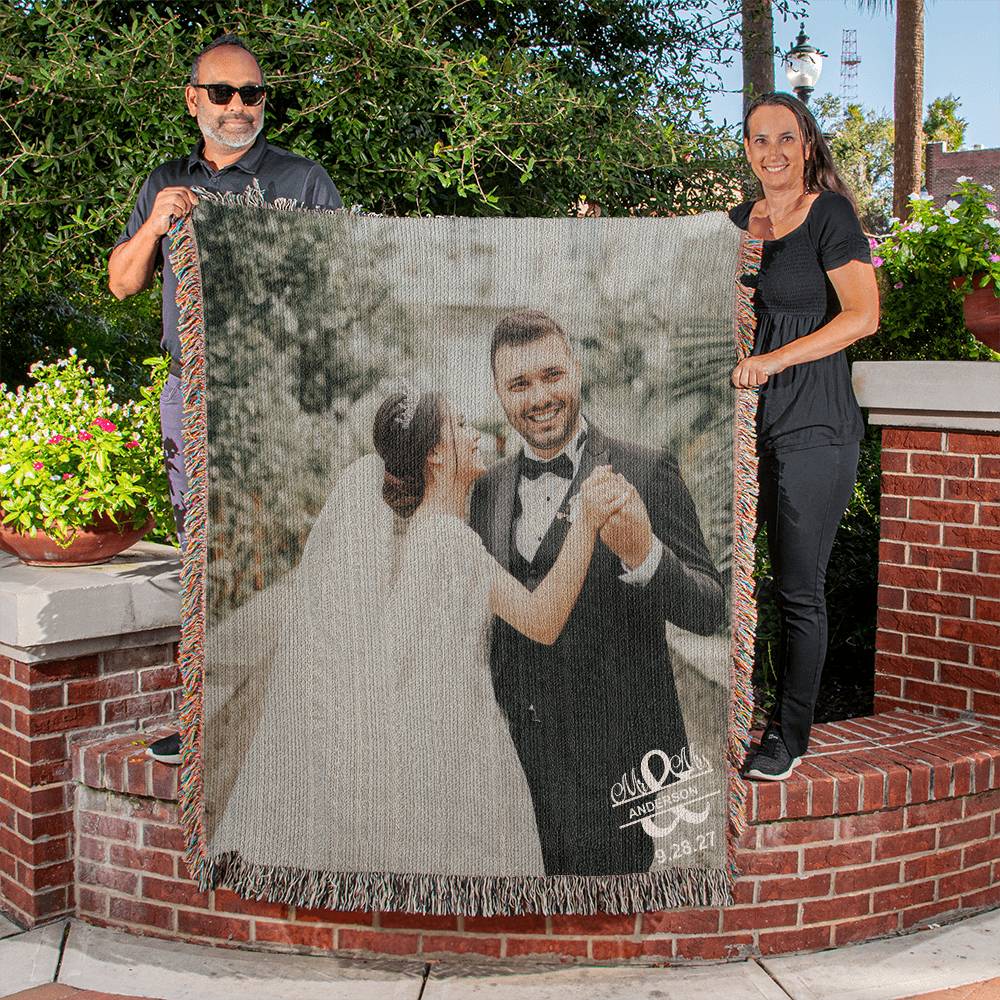 Mr. Mrs. Custom Wedding Photo Blanket-[Heartfelt Family Gift]