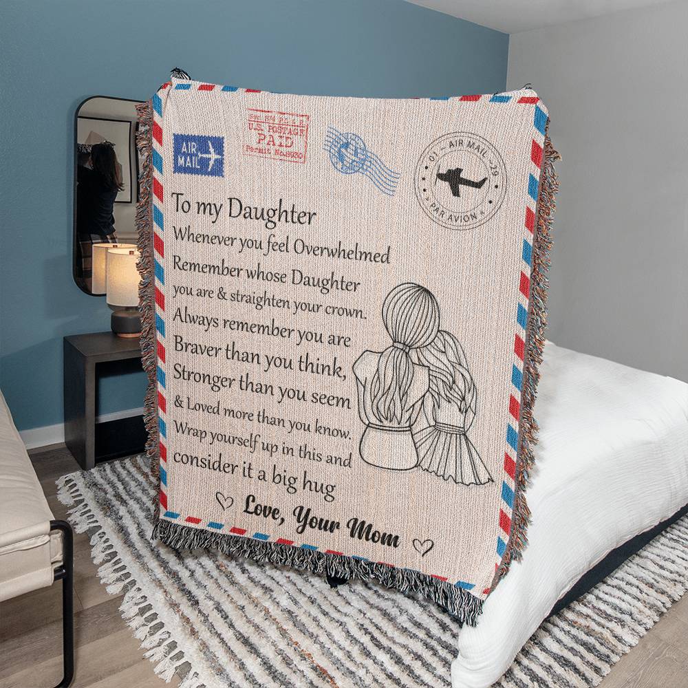 Daughter Woven Blanket - Personalized Soft Throw for Home and Nurseries-[Heartfelt Family Gift]