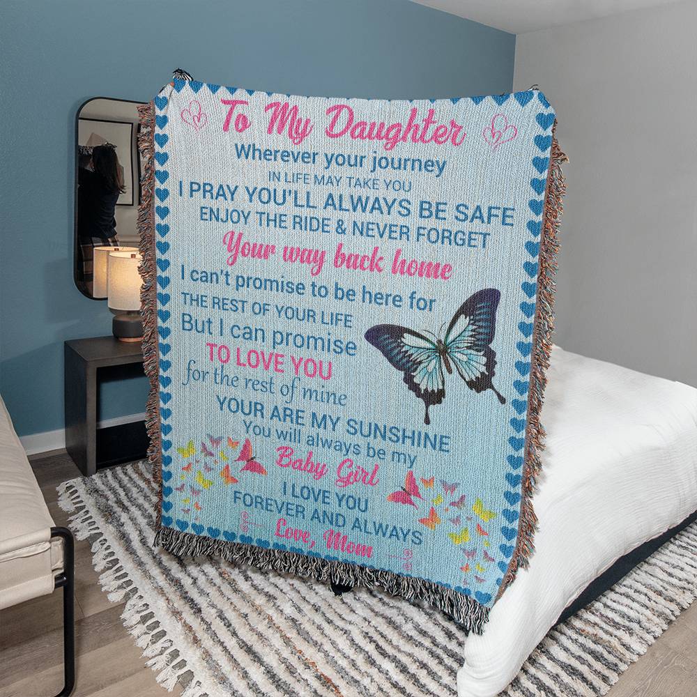 To My Daughter Woven Blanket - The Perfect Gift for Your Beloved Daughter-[Heartfelt Family Gift]