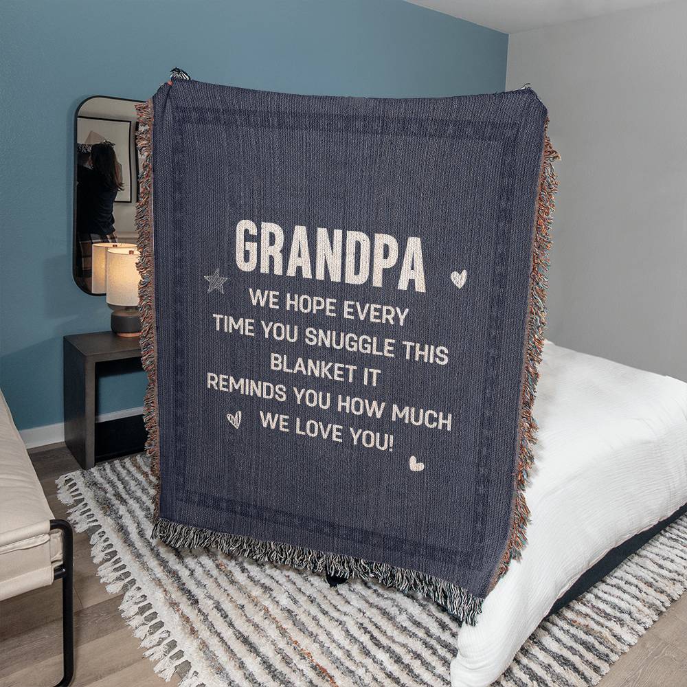 Grandpa Woven Blanket Gift-[Heartfelt Family Gift]