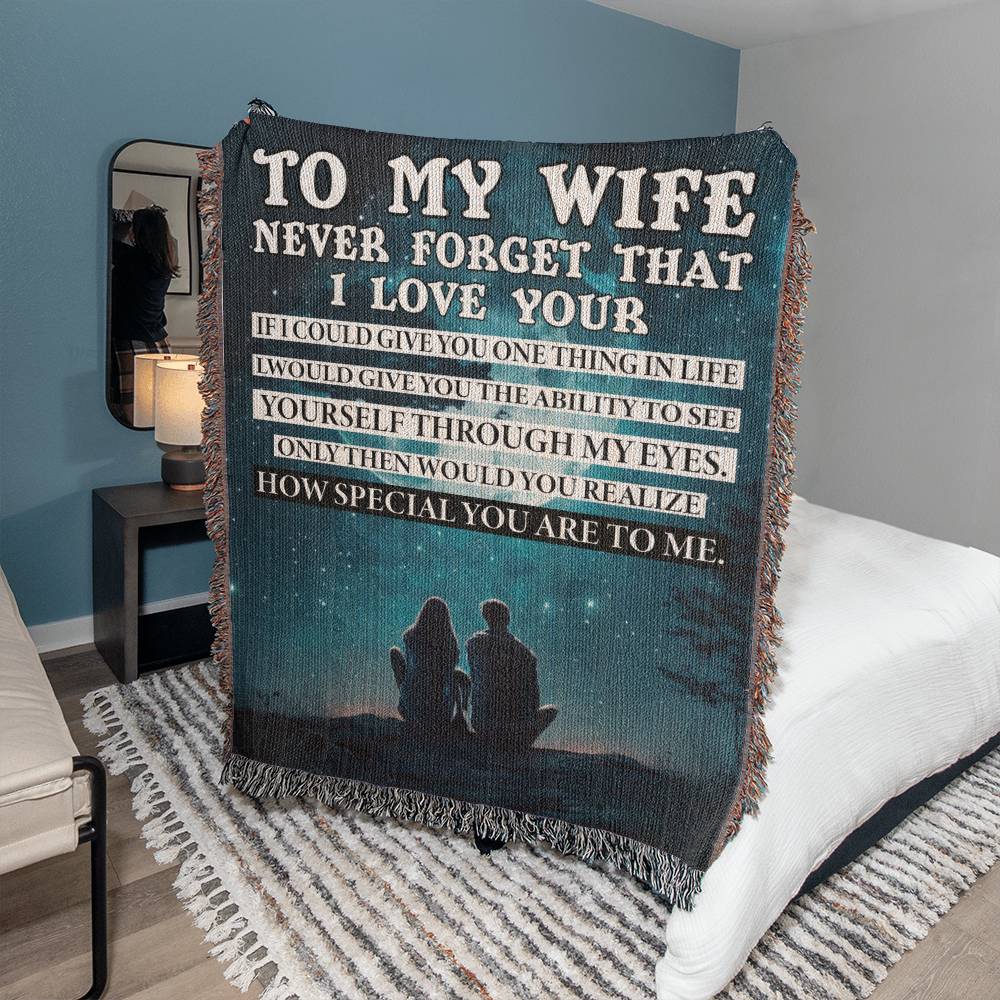 To My Wife - I Love You Woven Blanket A Meaningful Gift for Anniversaries and Special Occasions-[Heartfelt Family Gift]