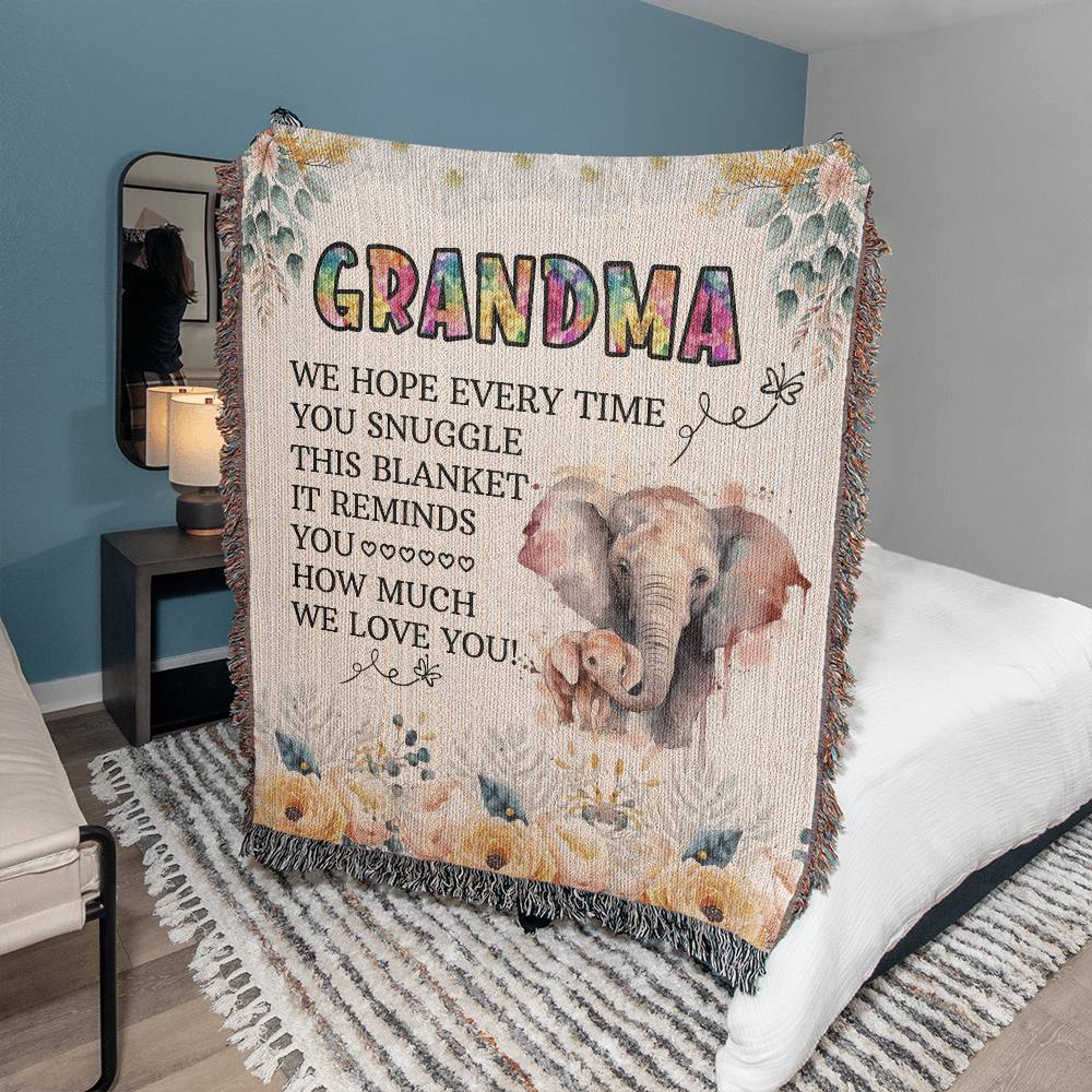 Grandma Woven Blanket-[Heartfelt Family Gift]