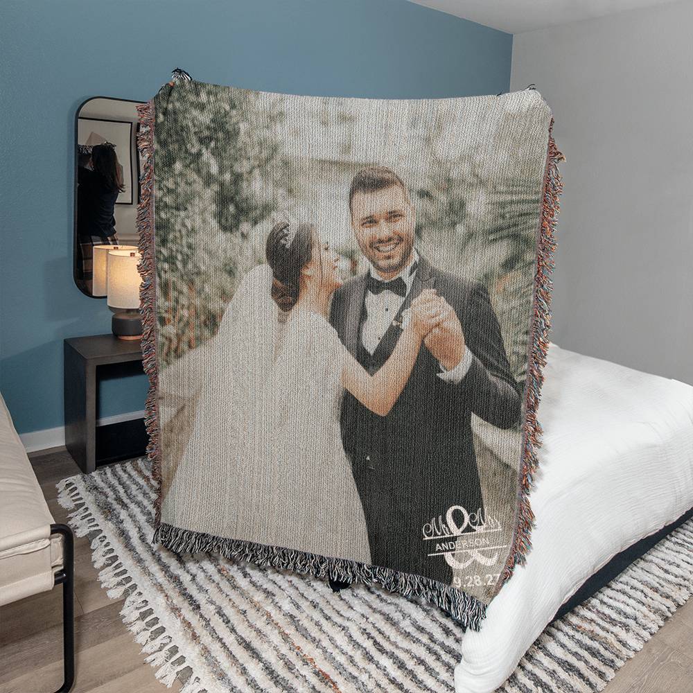 Mr. Mrs. Custom Wedding Photo Blanket-[Heartfelt Family Gift]