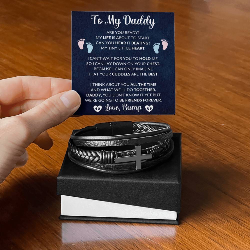 Daddy to Be Mens Cross Bracelet-[Heartfelt Family Gift]