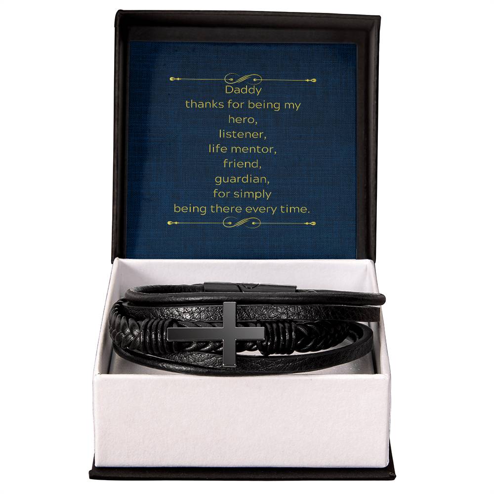 Daddy Mens Cross Bracelet-[Heartfelt Family Gift]