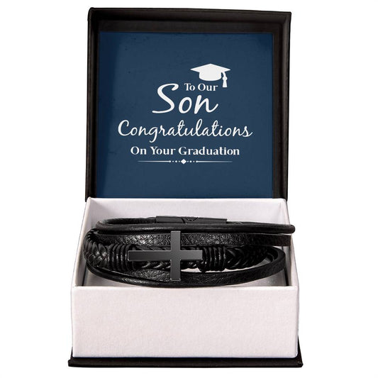 Son Graduation Mens Cross Bracelet-[Heartfelt Family Gift]
