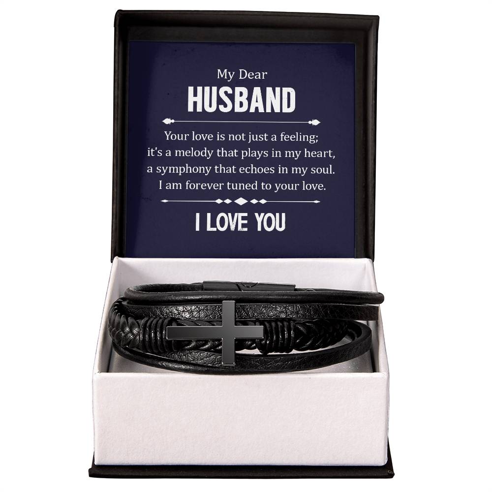 Dear husband Mens Cross Bracelet-[Heartfelt Family Gift]